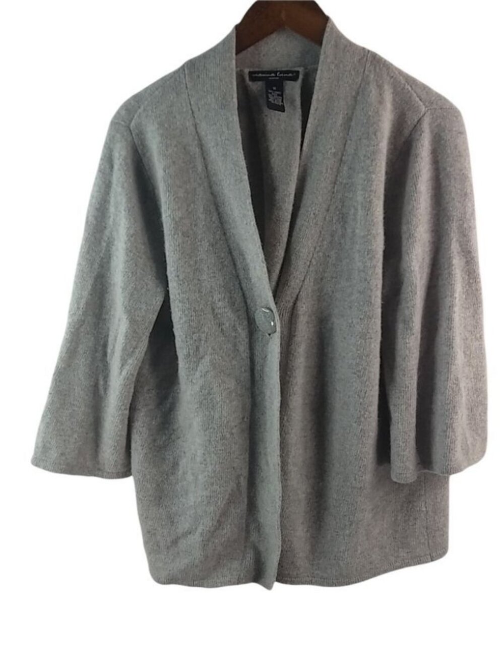 Marina Luna 1X Lambswool Gray Cardigan Sweater